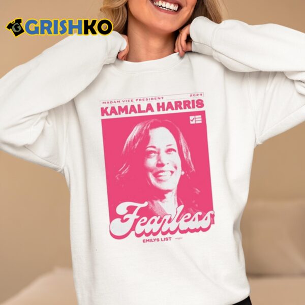 Madam Vice President 2024 Kamala Harris Fearless Emilys List Shirt 6 1