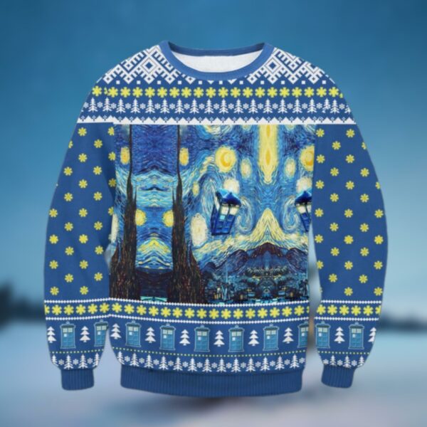 Dr Who VanGogh Starry Night Ugly Christmas Sweater 4 4