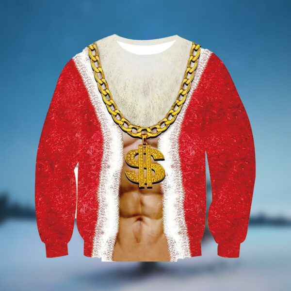 Gold Chain Dollar Ugly Christmas Sweater 4 4