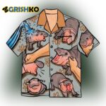 Moo Deng Cute Baby Hippo Hawaiian Shirt