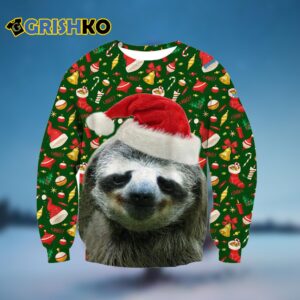 Sloth Xmas Ugly Christmas Sweater 4 4