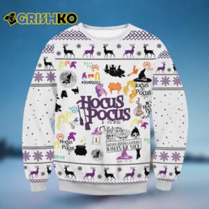 White Make Me Sick Hocus Pocus Ugly Christmas Sweater 4 4