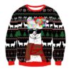 Bulbs Llama With Glasses Print Crew Neck Ugly Christmas Sweatshirt