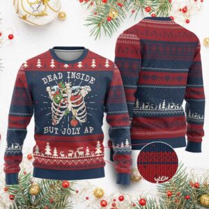 But Jolly AF Skeleton Christmas Ugly Sweater