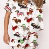 Christmas Dachshund Satin Pajama Set 1