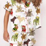 Christmas French Bulldog Satin Pajama Set