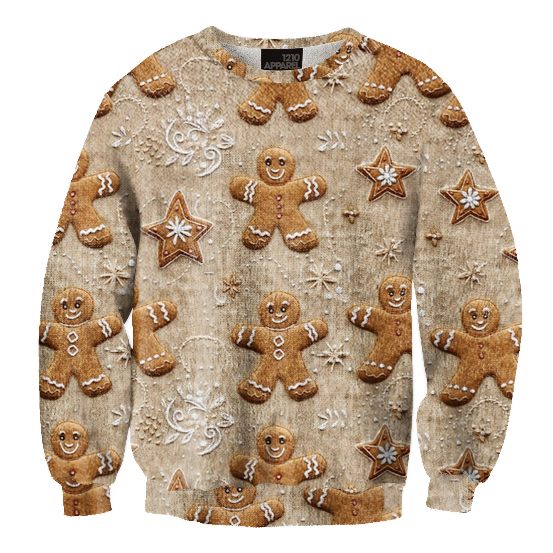 Christmas Gingerbread Man Print Casual Christmas Ugly Sweater