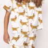 Christmas Golden Retriever Satin Pajama Set 1