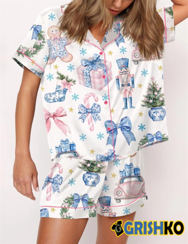 Coquette Chinoiserie Christmas Satin Pajama Set 1