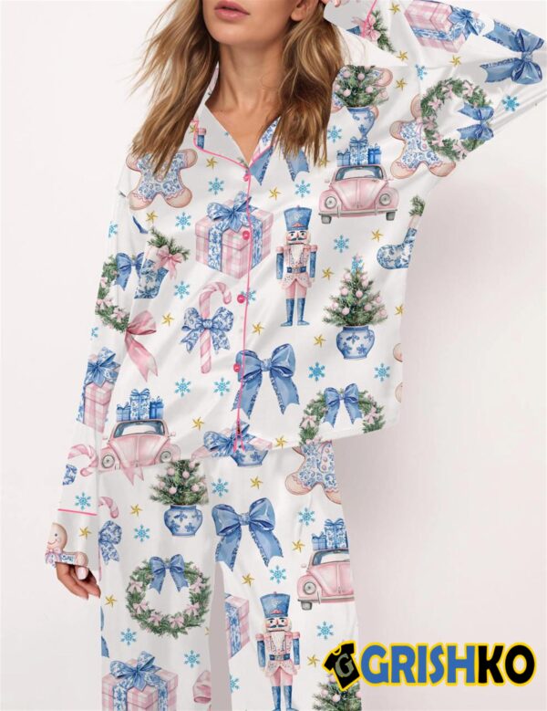 Coquette Chinoiserie Christmas Satin Pajama Set