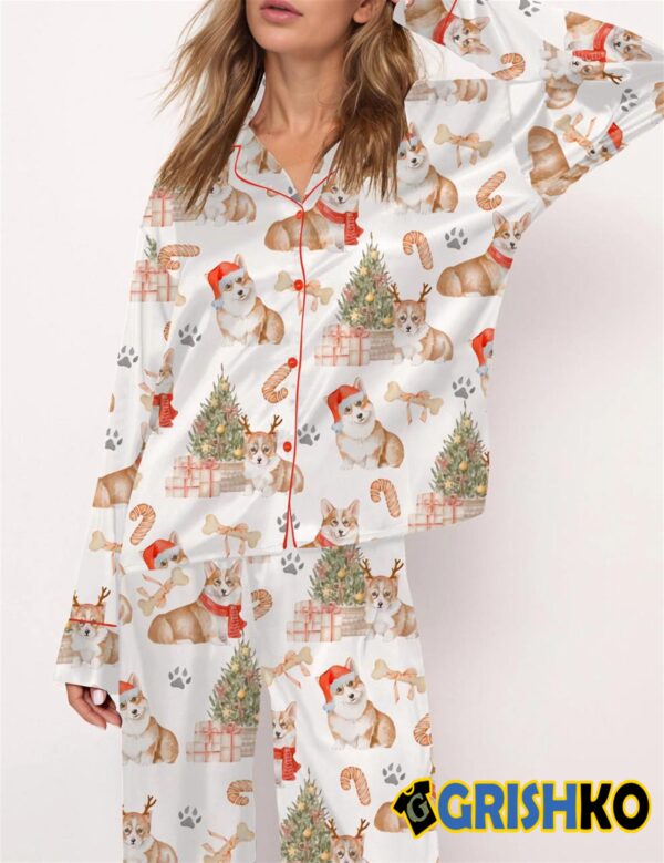 Corgi Christmas Satin Pajama Set