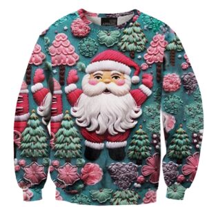 Cute Santa Claus Printed Christmas Ugly Sweater