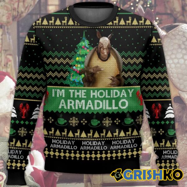 Friends I'm The Holiday Armadillo Ross Ugly Christmas Sweater