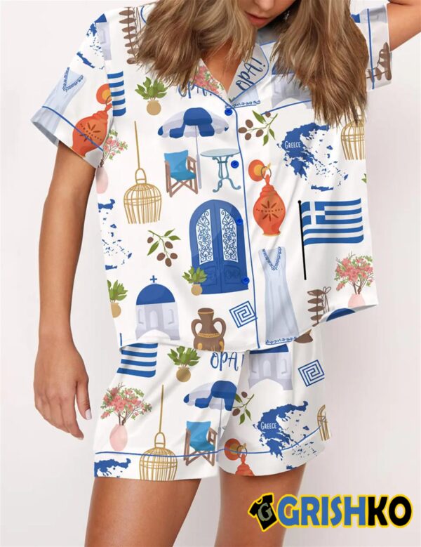 Greece Travel Pajama Set