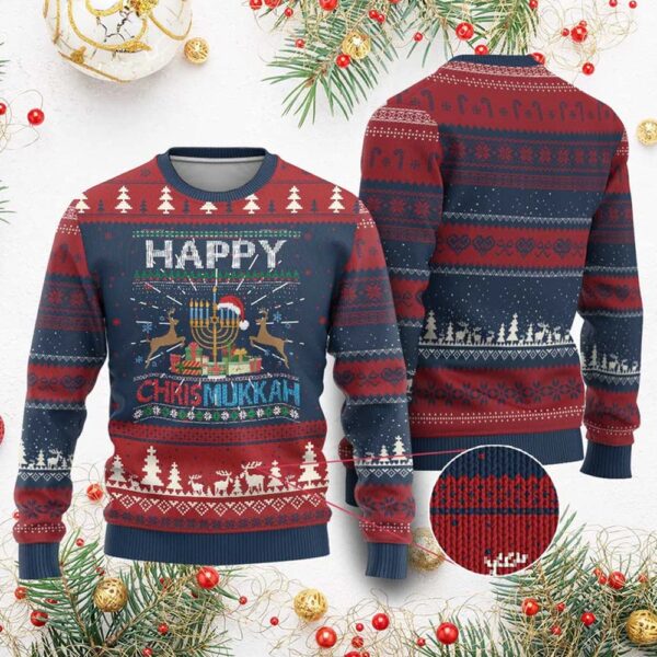 Happy Chrismukkah Ugly Christmas Sweater