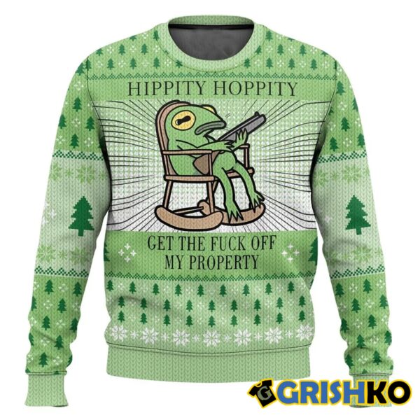 Hippity Hoppity Frog Meme Christmas Ugly Sweater