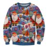 Mens Vintage Santa Print Crew Neck Ugly Christmas Sweatshirt 6 11zon