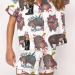 Moo Deng Satin Pajama Set For Women