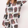 Moo Deng Satin Pajama Set For Women 2