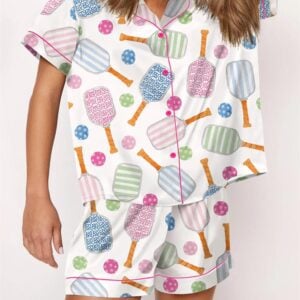 Pickleball Watercolor Satin Pajama Set