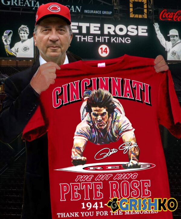 Reds The Hit king Pete Rose 1941 2024 Thank you For The memories shirt