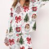 Retro Coquette Christmas Satin Pajama Set 1