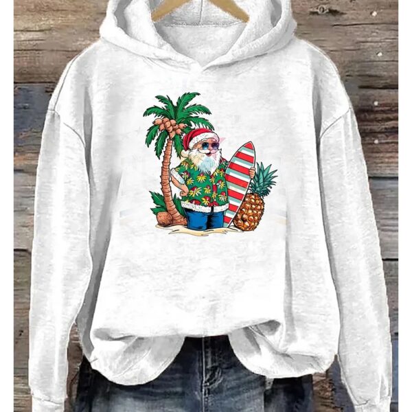 Santa Claus Vacation Print Hoodie 2