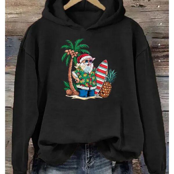 Santa Claus Vacation Print Hoodie 3