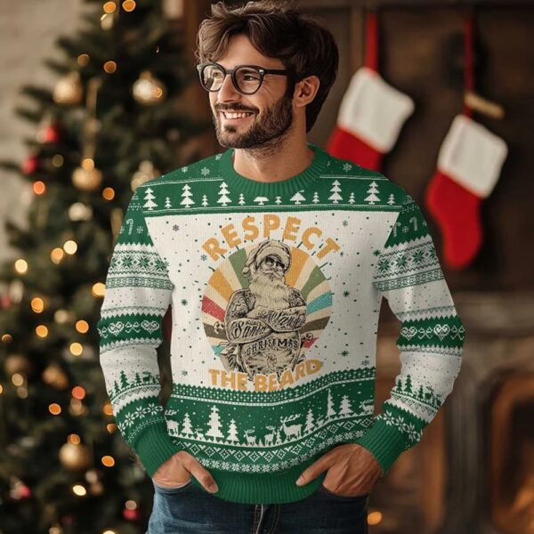 Santa Respect The Beard Ugly Christmas Sweater