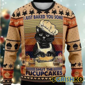 Shut The Fucupcakes Christmas Ugly Christmas Sweater