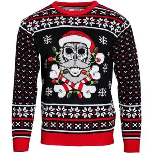 Skull Print Crew Neck Ugly Christmas Sweatshirt