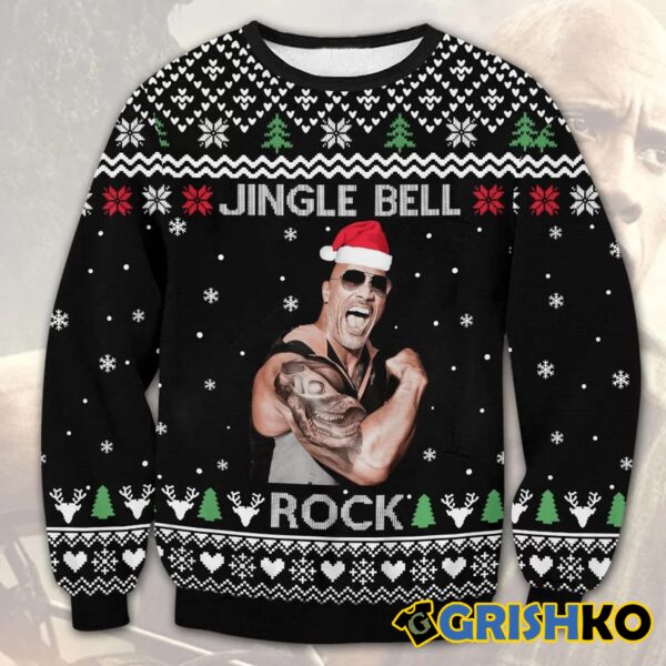 The Rock Jingle Bell Christmas Wool Ugly Sweater