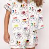 Tour de France Nations Cyclists Satin Pajama Set