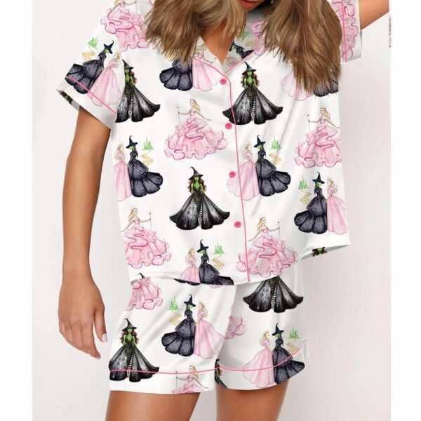 Wicked Print Satin Pajama Set 2