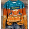 Women Soda Water Christmas Design Print Pullover Sweatshirt