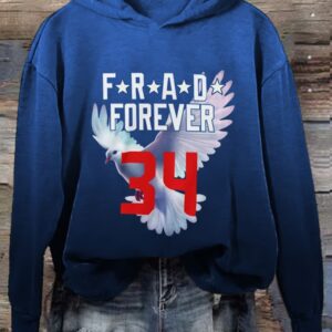 Womens Fernando Valenzuela Forever 34 Commemorative Print Hoodie