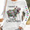 Womens I Want A Hippopotamus For Christmas Holiday Gift Casual Sweatshirt 3