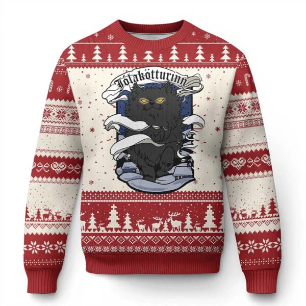 Yule Cat Jolakotturinn Ugly Christmas Sweater