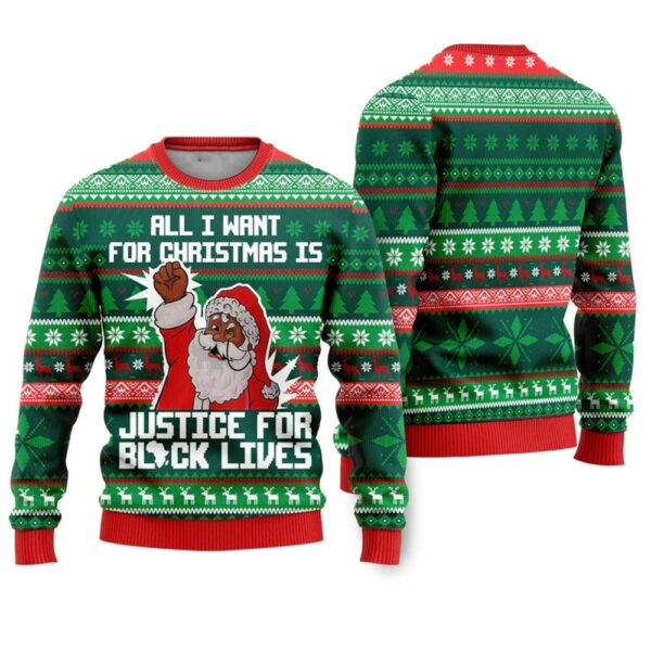 Black Santa Funny Ugly Christmas Sweater 1 2