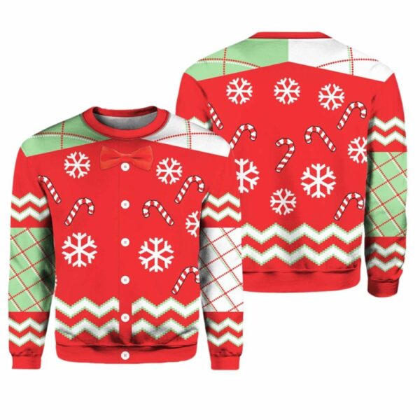 Candy Canes And Snowflakes Button Up Ugly Christmas Sweater 1 1