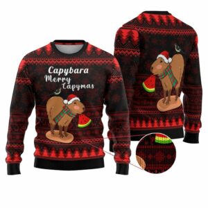 Capybara Capymas Merry Christmas Ugly Christmas Sweater 1 1