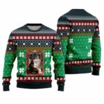 Cat Christmas Snow Window Ugly Christmas Sweater