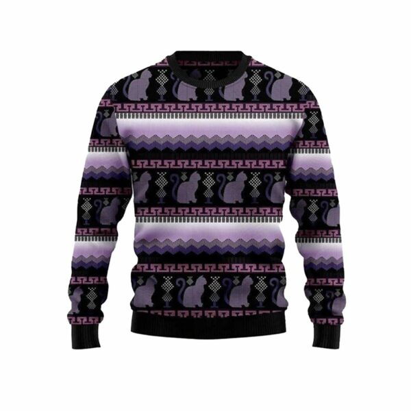 Cat Purple Ugly Christmas Sweater 1 1