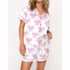 Champagne Tennis Satin Pajama Set For Women 1