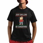 Chill Guy Meme Just Chilling On Christmas Sweatshirt