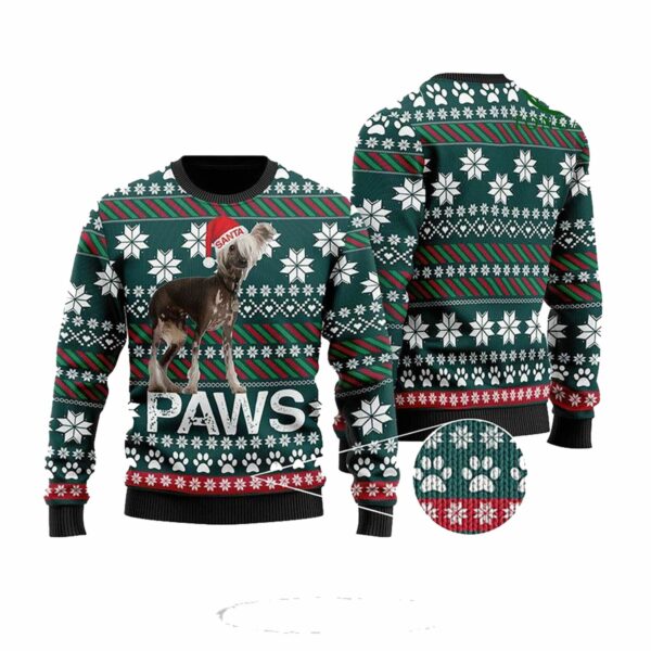 Chinese Crested Santa Printed Christmas Ugly Sweater 1 1