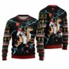 Christian Riding Reindeer Black Ugly Christmas Sweater 1 1