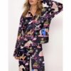 Christmas Animals Satin Pajama Set For Women 2