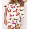 Christmas Festive Dachshund Satin Pajama Set For Women 2