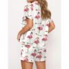 Christmas Flamingo Martini Satin Pajama Set For Women 3